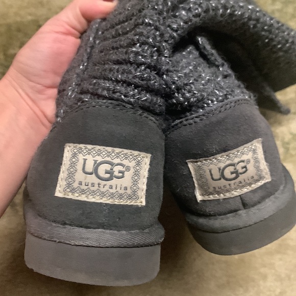UGG sweater boots grey with silver metallic thread - Picture 4 of 7